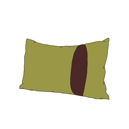 Polštář zelený/hnědý