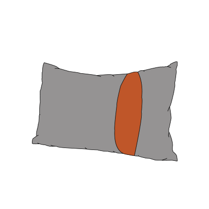 Polštář šedý/oranžový