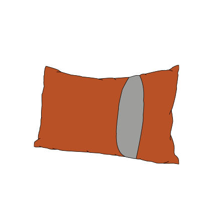 Polštář oranžový/šedý